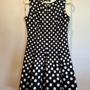 LAURA Black and White Polka Dot Dress